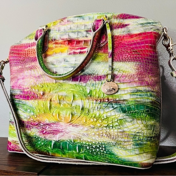 Brahmin Duxbury Satchel Delight Melbourne Croc Leather Multicolor Nwt